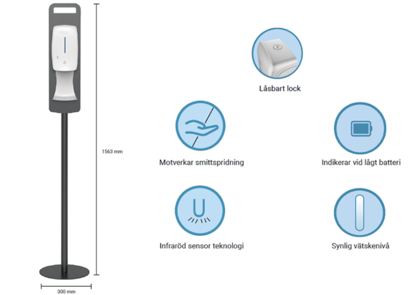 Automatisk handsprit dispensers, Golv, bild 2