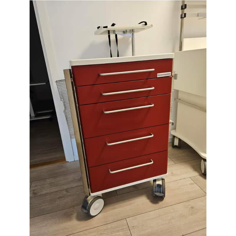 Akutvagn V40 med 5 lådor & defibrillator platta - Utförsäljning (Nr. 4)